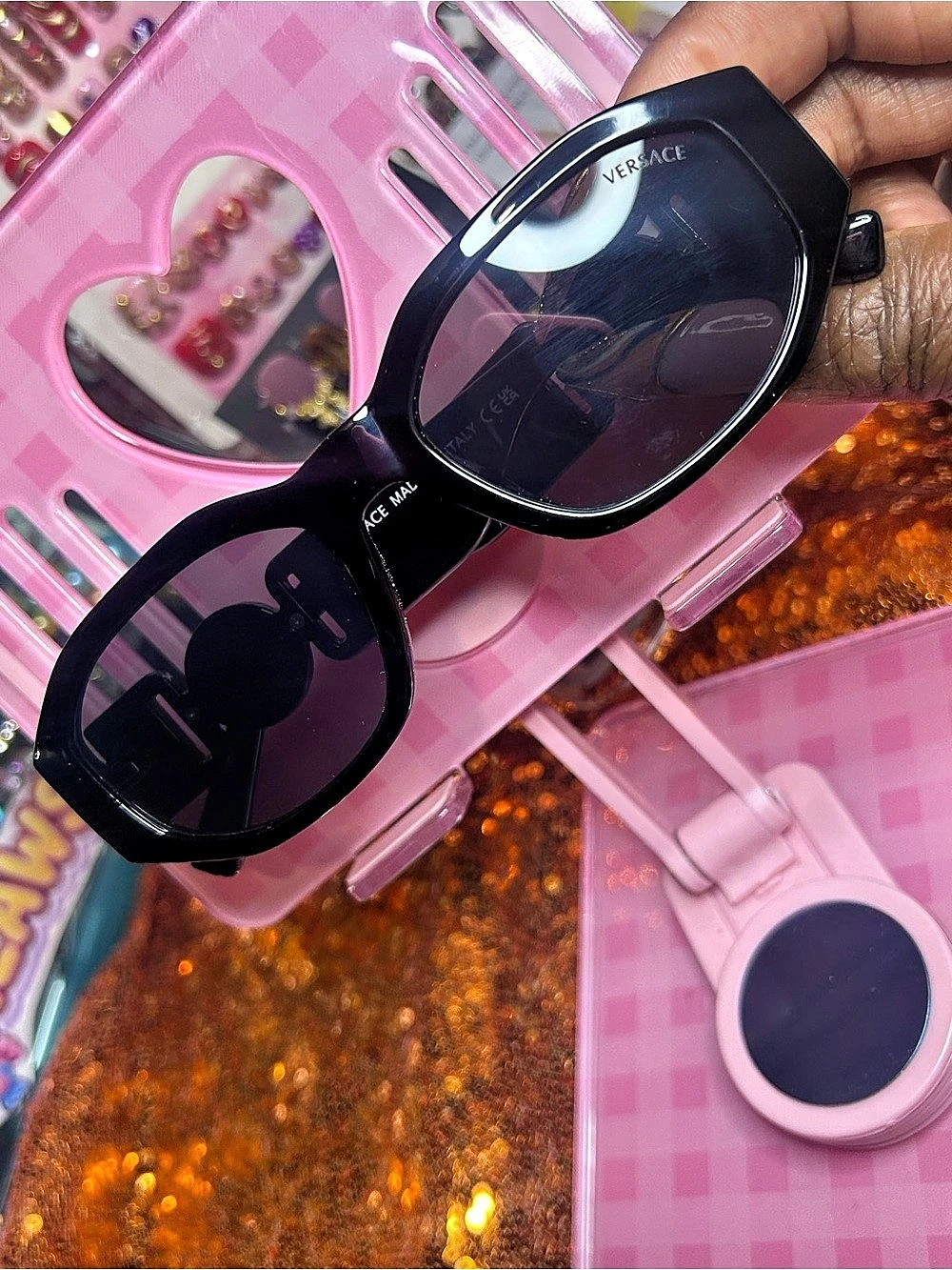 Medusa Biggie Oval Sunglasses VE4426BU Black